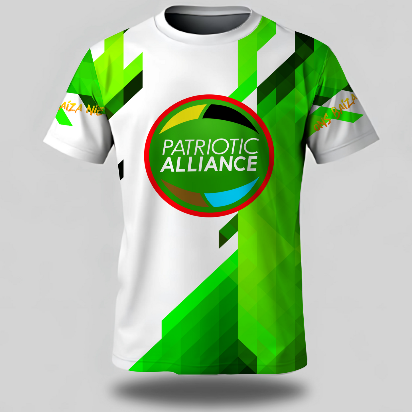 ABSTRACT WHITE SHORT SLEEVE